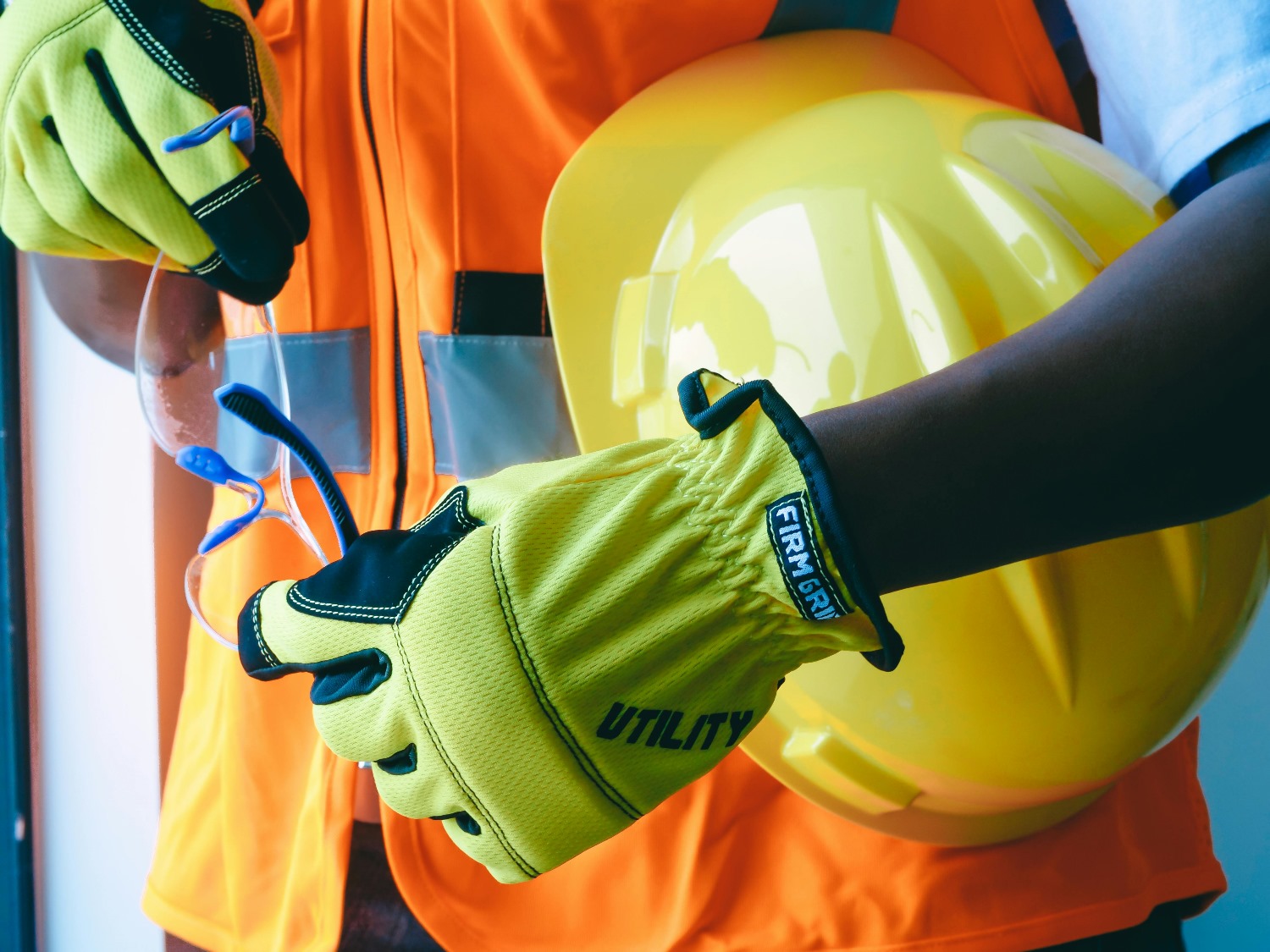 Safety PPE equipment including hard hats and protective gear